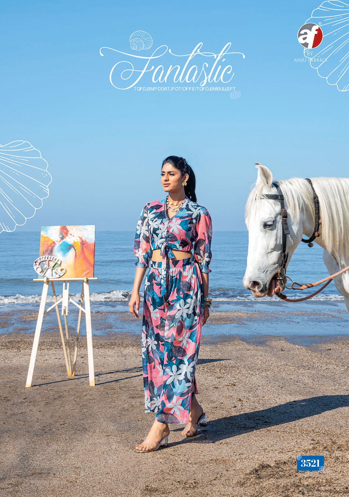 Hello Summer By Af Fancy Designer Ladies Crop Top With Palazzo Wholesale Clothing Suppliers In India
